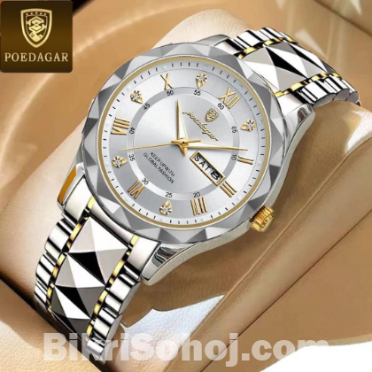 POEDAGAR 615 Diamond Cut Watch For Men